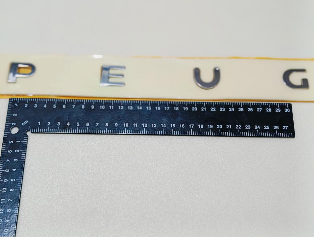 Peugeot Boşluklu Krom Bagaj Yazısı 630mm 3M 3D ABS