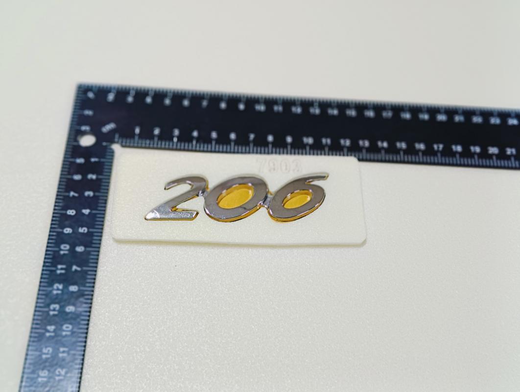 206 Krom Bagaj Yazısı 3M 3D ABS