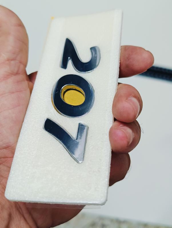 207 Krom Bagaj Yazısı 3M 3D ABS