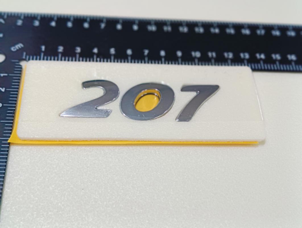 207 Krom Bagaj Yazısı 3M 3D ABS