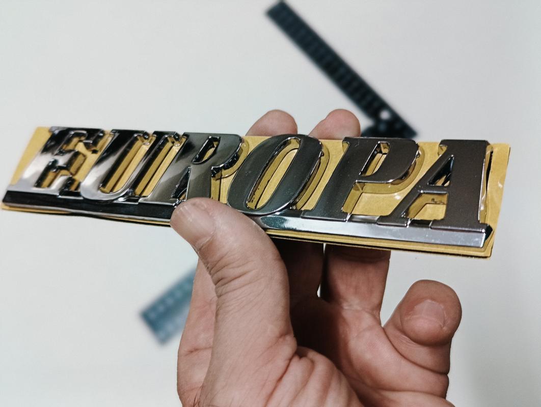 Europa Krom Bagaj Yazısı Tırnaklı 3M 3D ABS