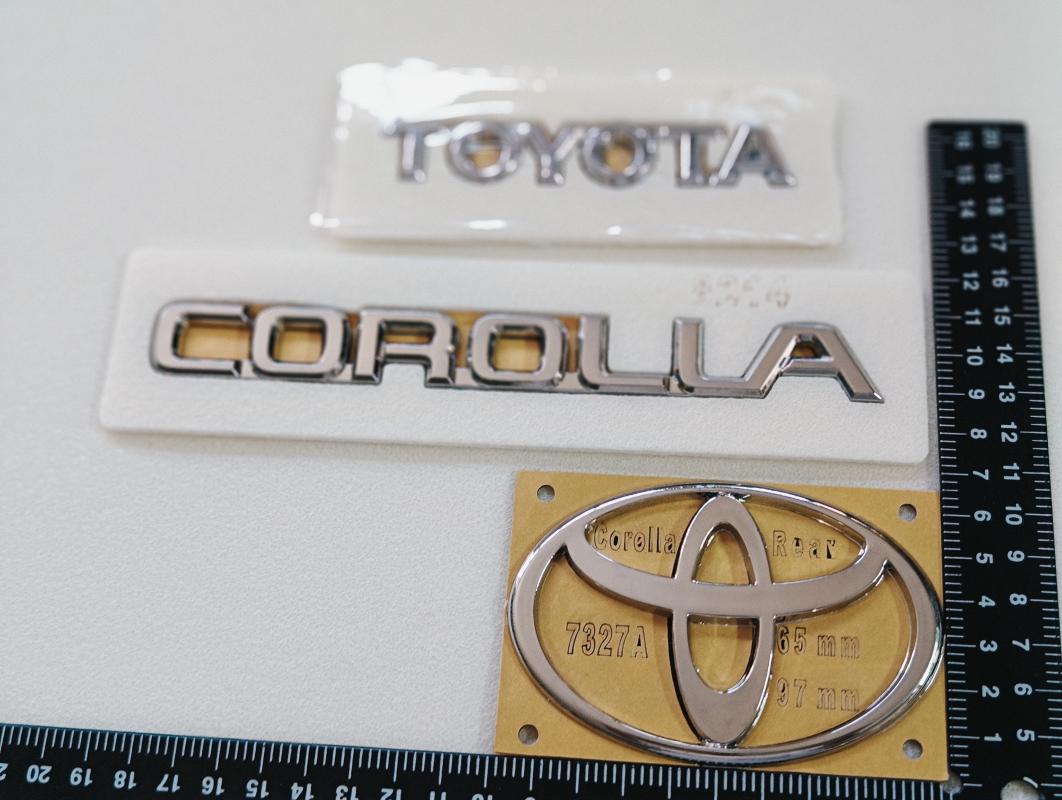 Toyota-Corolla Krom Bagaj Yazısı ve Bagaj Arması Seti Efsane Kasa 3M 3D ABS