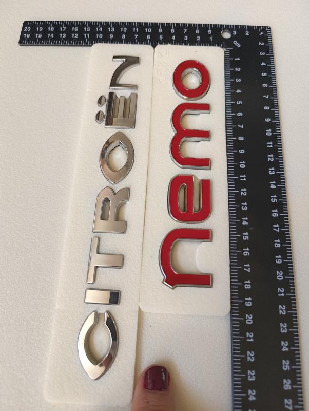 Nemo Kırmızı ve Citroen Krom Bagaj Yazısı Seti 2’li 3M 3D ABS