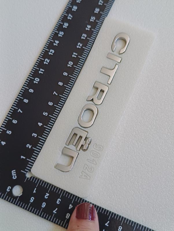 Citroen Küçük Boy Krom Bagaj Yazısı 135x12mm 3M 3D ABS