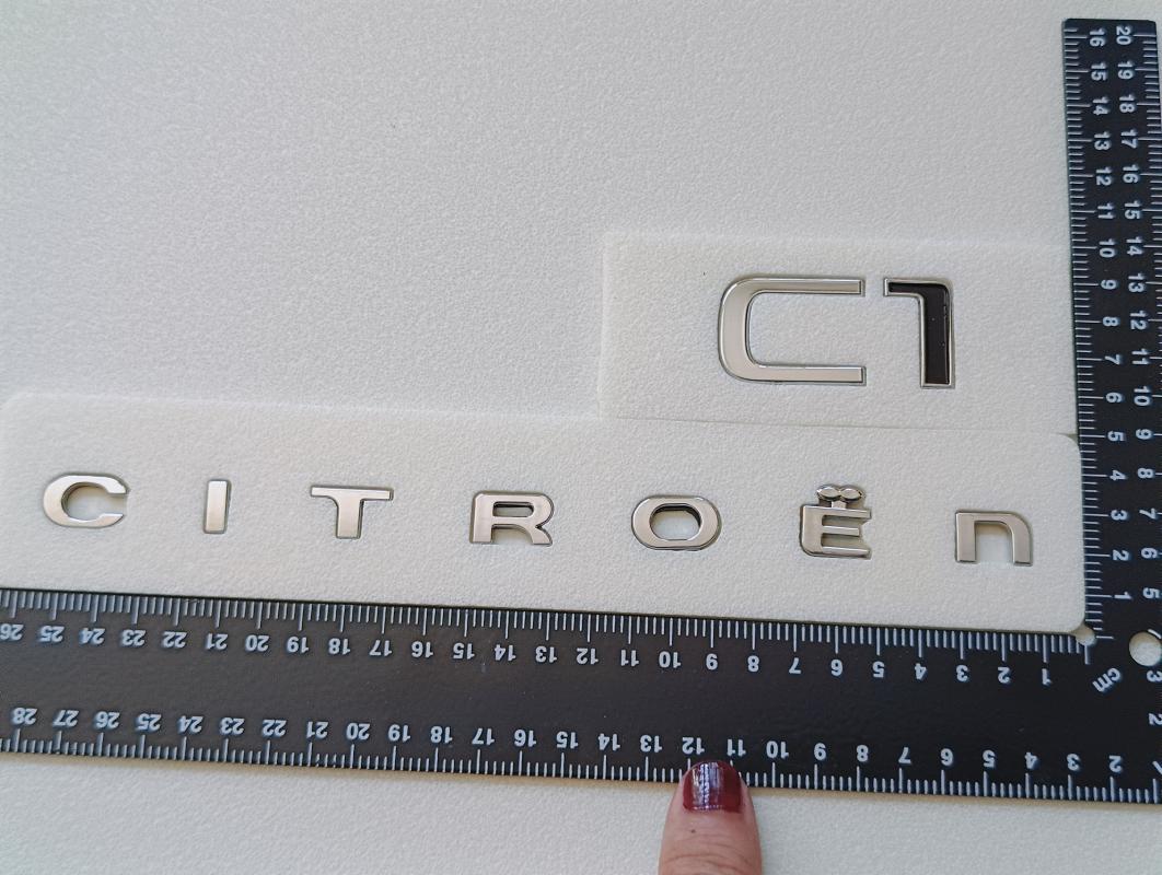 Citroen Yeni Nesil Boşluklu ve C1 Yeni Nesil Krom Bagaj Yazısı Seti 2’li 3M 3D ABS