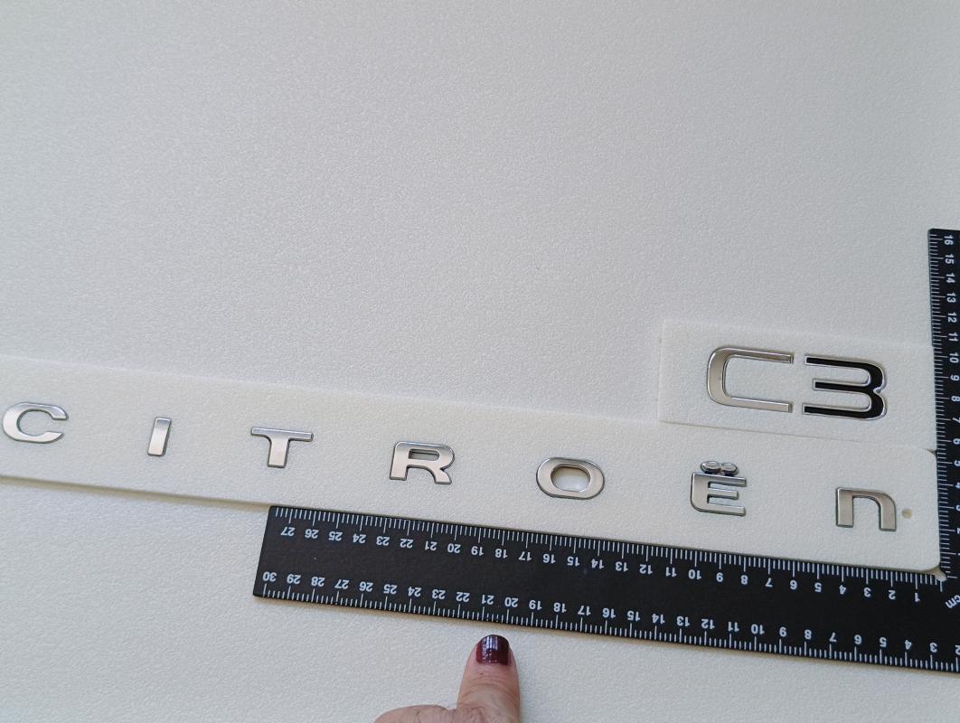 Citroen Yeni Nesil Boşluklu ve C3 Yeni Nesil Krom Bagaj Yazısı Seti 2’li 3M 3D ABS
