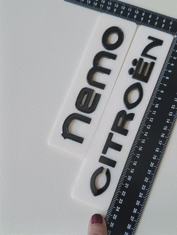 Citroen ve Nemo Piano Black Bagaj Yazısı 3M 3D ABS 225x30mm