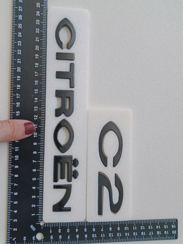 Citroen ve C2 Piano Black Bagaj Yazısı 3M 3D ABS 225x30mm