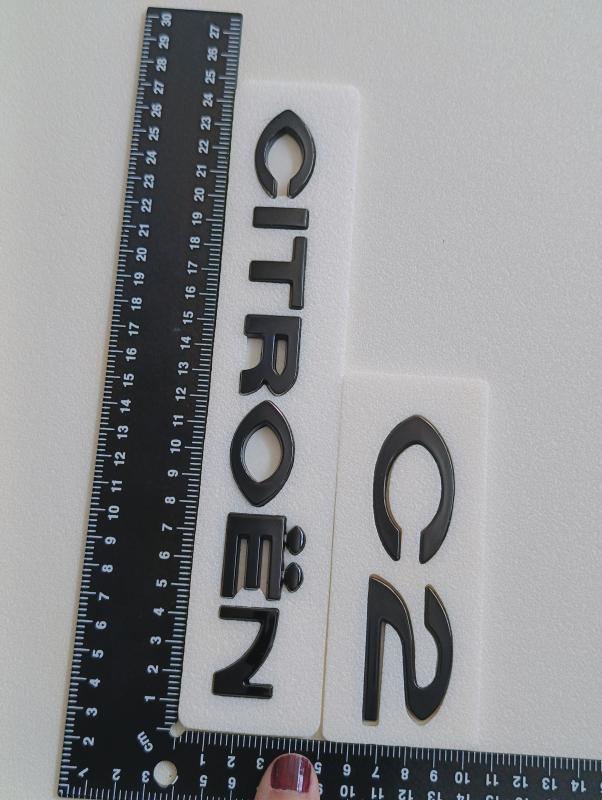 Citroen ve C2 Piano Black Bagaj Yazısı 3M 3D ABS 225x30mm