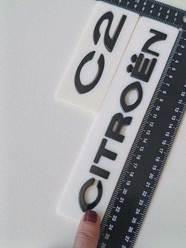 Citroen ve C2 Piano Black Bagaj Yazısı 3M 3D ABS 225x30mm