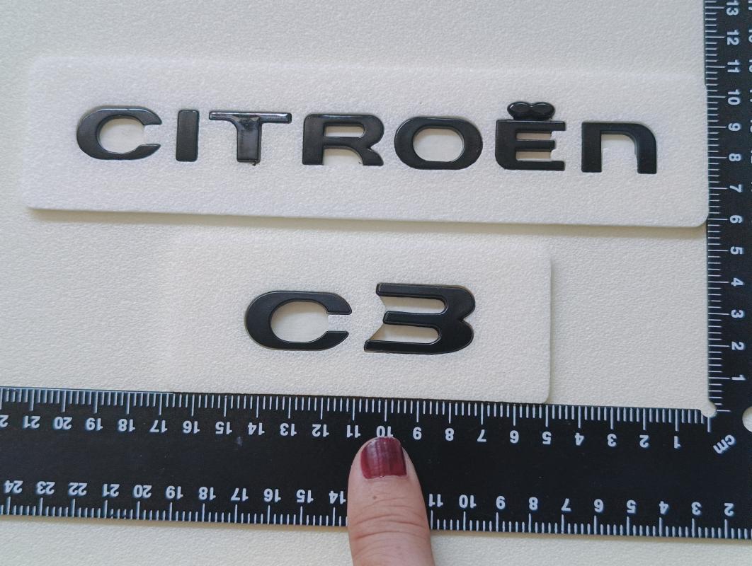 Citroen  ve c3 Piano Black Bagaj Yazısı Seti 2’li 3M 3D ABS