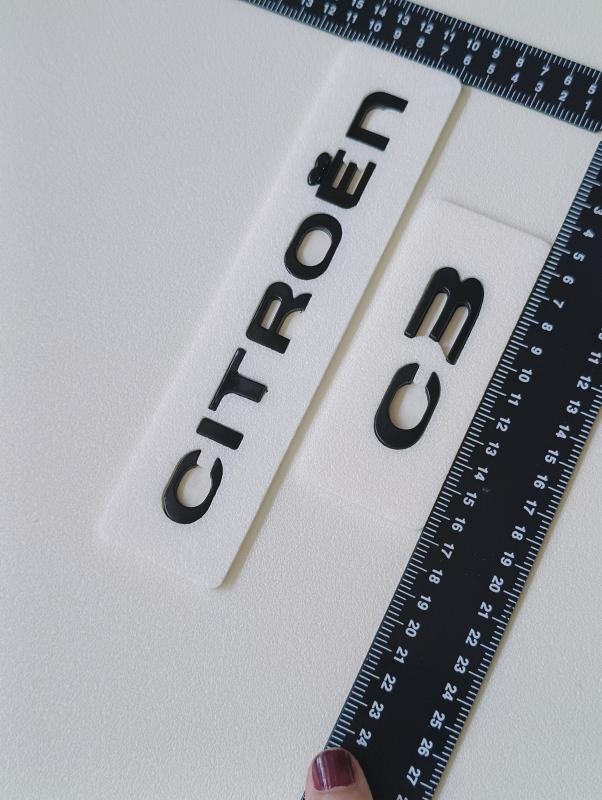 Citroen  ve c3 Piano Black Bagaj Yazısı Seti 2’li 3M 3D ABS