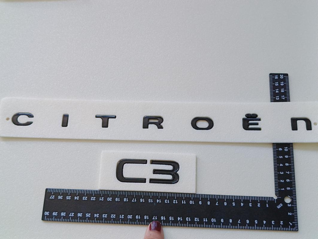 Citroen Yeni Nesil Boşluklu-C3 Yeni Nesil Bagaj Yazısı ve Çavuş Arması Seti 3’lü 3M 3D ABS