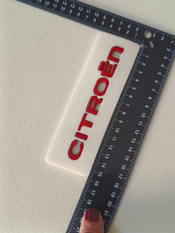 Citroen Kırmızı Bagaj Yazısı 135x12mm 3M 3D ABS