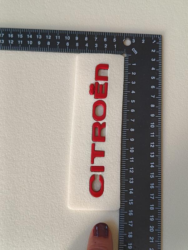 Citroen Kırmızı Bagaj Yazısı 135x12mm 3M 3D ABS