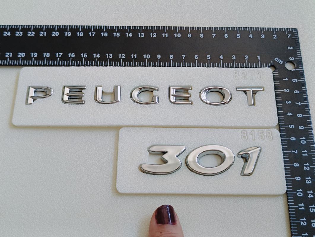 Peugeot ve 301 Krom Bagaj Yazısı Seti 2’li 3M 3D ABS