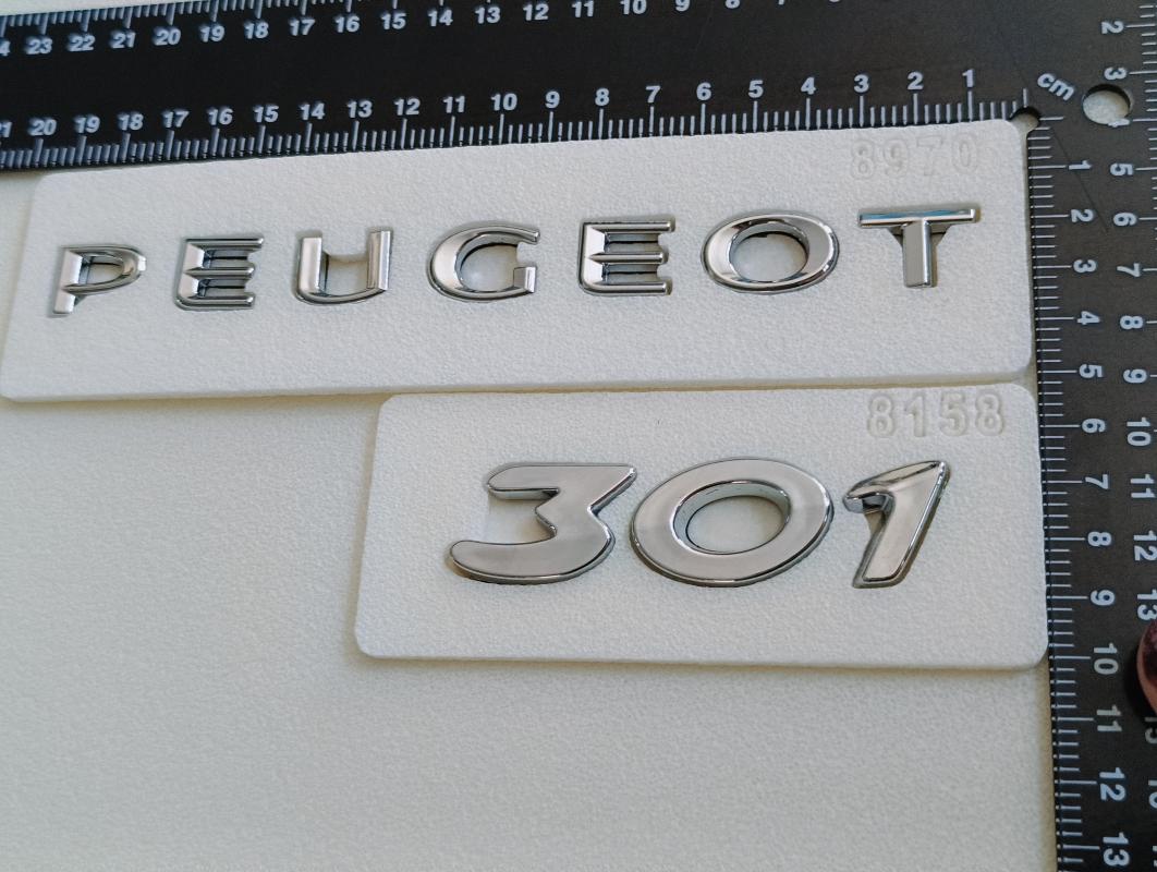 Peugeot ve 301 Krom Bagaj Yazısı Seti 2’li 3M 3D ABS