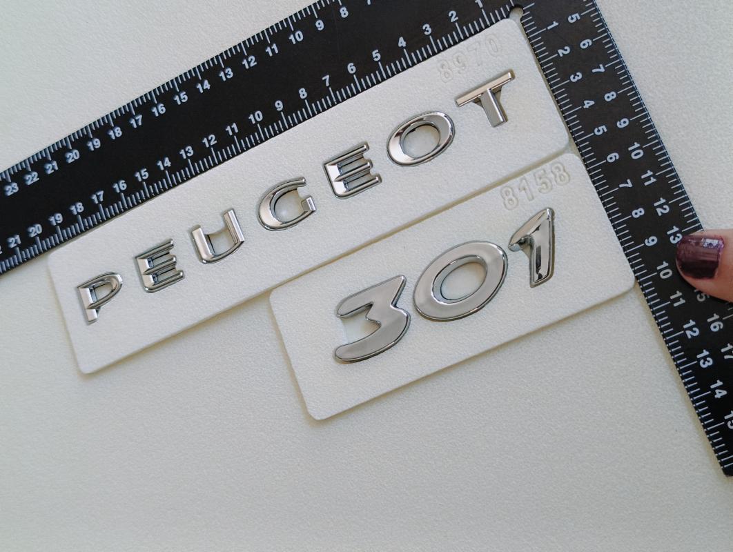 Peugeot ve 301 Krom Bagaj Yazısı Seti 2’li 3M 3D ABS