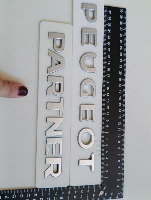 Peugeot ve Partner Krom Bagaj Yazısı Seti 2’li 3M 3D ABS