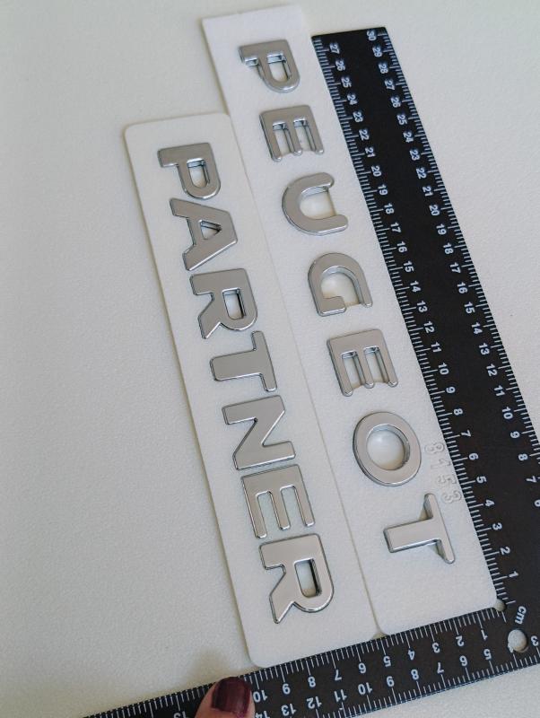 Peugeot ve Partner Krom Bagaj Yazısı Seti 2’li 3M 3D ABS