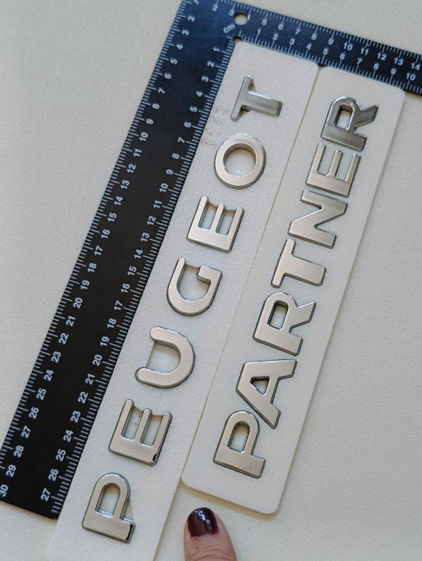 Peugeot ve Partner Krom Bagaj Yazısı Seti 2’li 3M 3D ABS