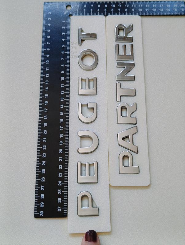 Peugeot ve Partner Krom Bagaj Yazısı Seti 2’li 3M 3D ABS