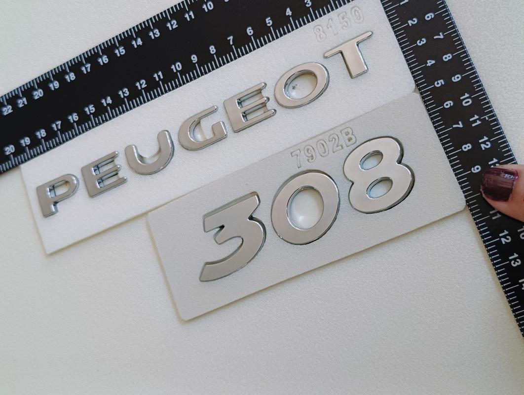 Peugeot ve 308 Krom Bagaj Yazısı Seti 2’li 3M 3D ABS