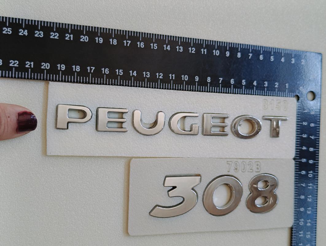 Peugeot ve 308 Krom Bagaj Yazısı Seti 2’li 3M 3D ABS