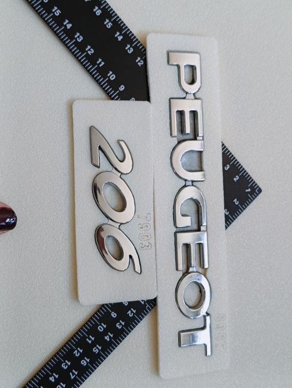 Peugeot ve 206 Krom Bagaj Yazısı Seti 2’li 3M 3D ABS