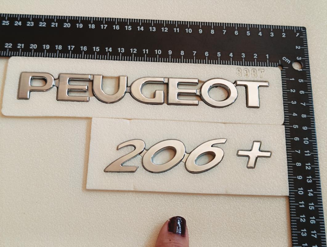 Peugeot ve 206+ Krom Bagaj Yazısı Seti 2’li 3M 3D ABS