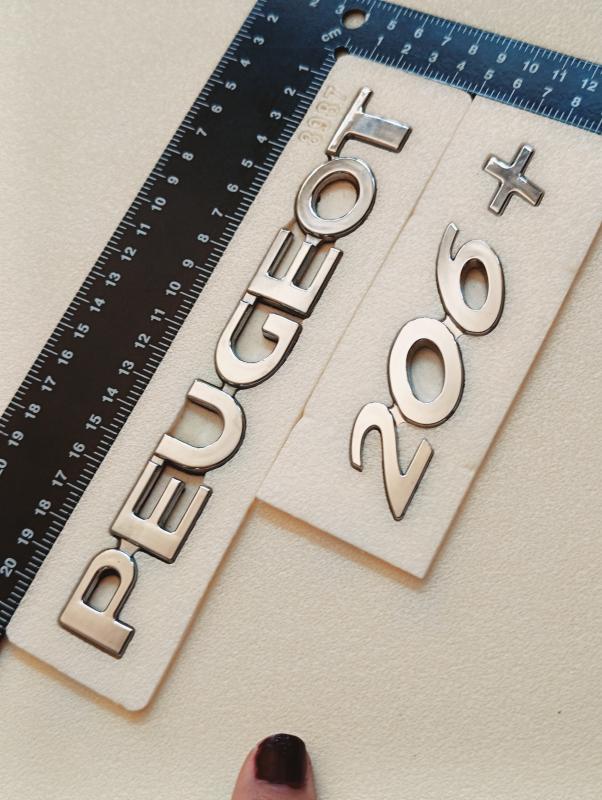 Peugeot ve 206+ Krom Bagaj Yazısı Seti 2’li 3M 3D ABS