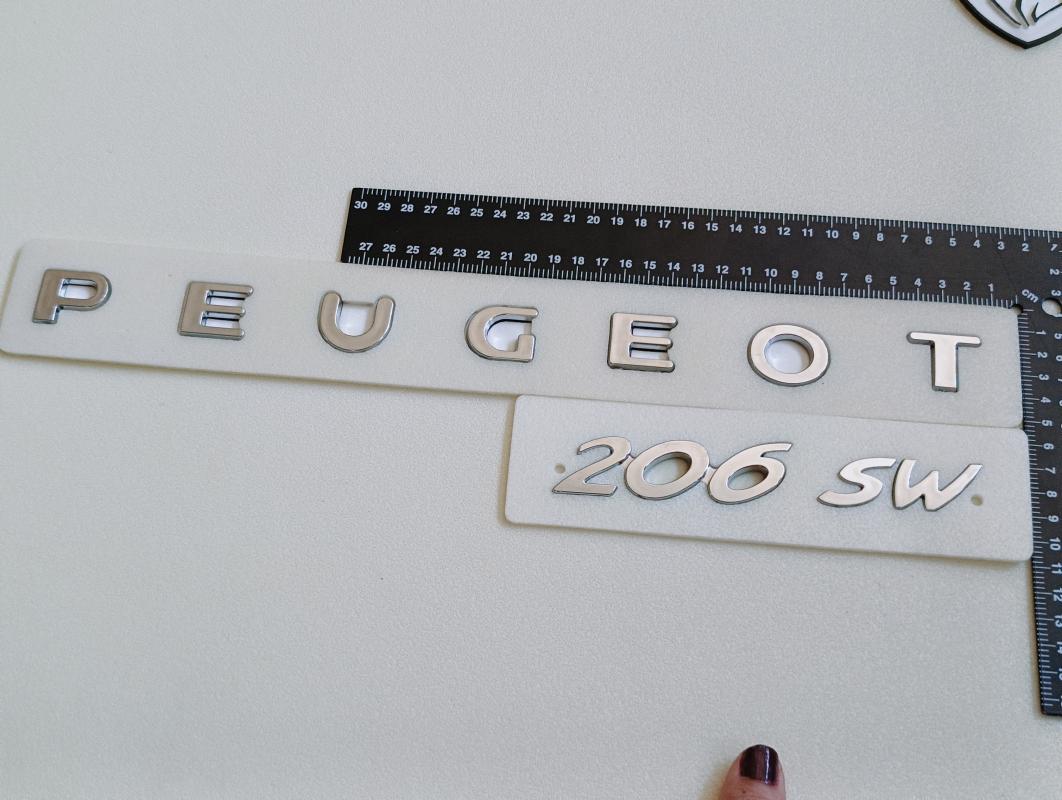 Peugeot Yeni Nesil Boşluklu ve 206 SW Krom Bagaj Yazısı Seti 2’li 3M 3D ABS