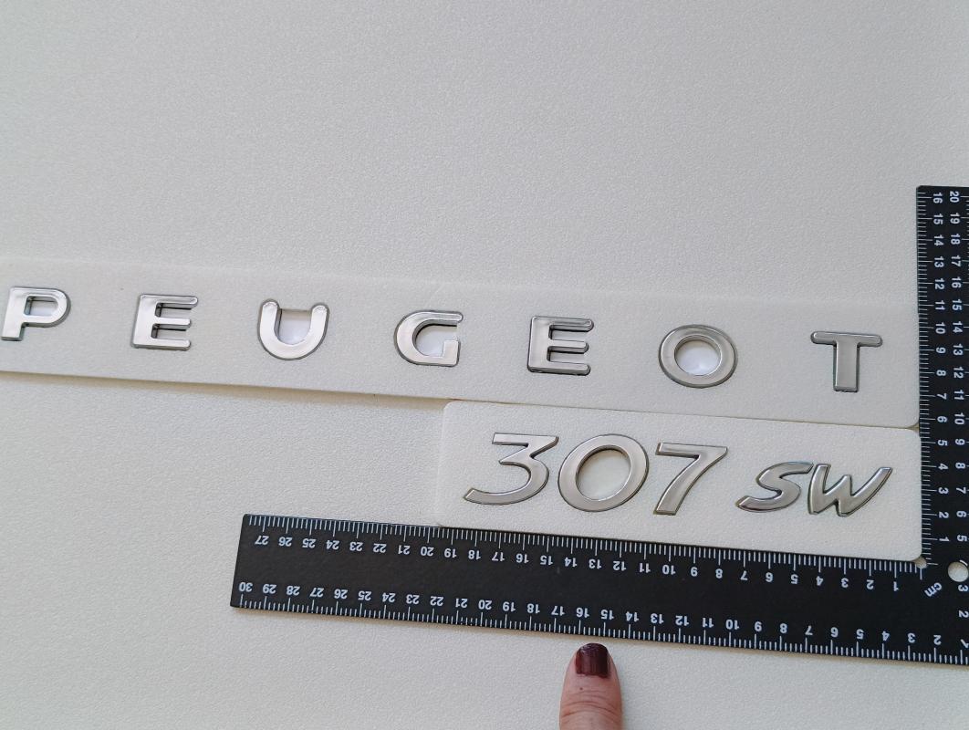 Peugeot Yeni Nesil Boşluklu ve 307 SW Krom Bagaj Yazısı Seti 2’li 3M 3D ABS