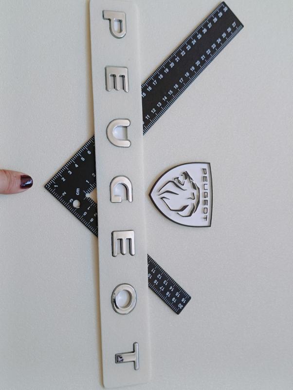 Peugeot Yeni Nesil Boşluklu-307 SW Krom Bagaj Yazısı ve Yeni Nesil Aslan Arması Seti 3’lü 3M 3D ABS