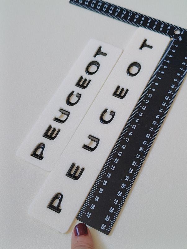 Peugeot Boşluklu Bagaj ve Kaput Yazısı Piano Black 3M 3D ABS