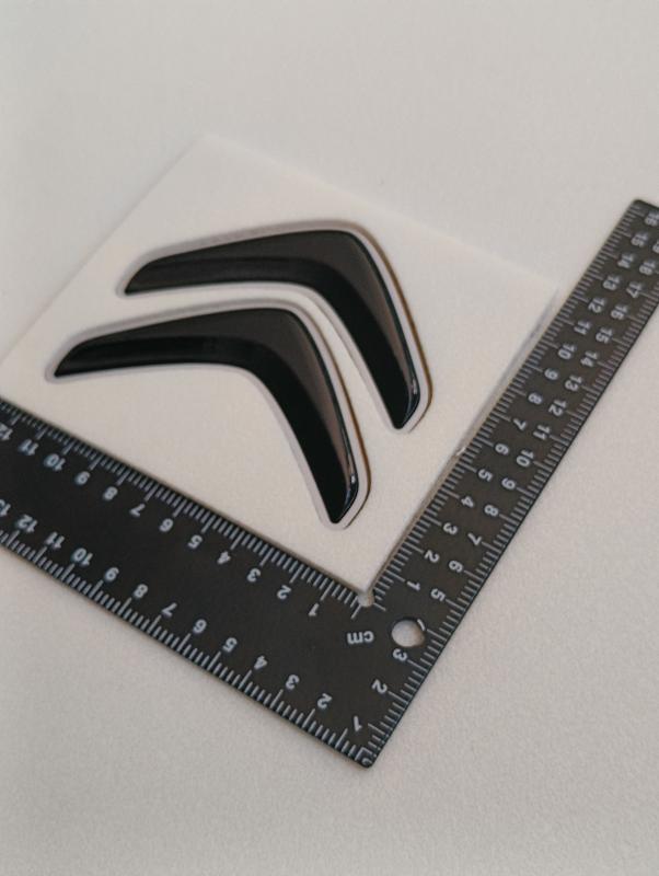 Citroen Çavuş Arması Piano Black (Gri Şeritli) 3M 3D ABS