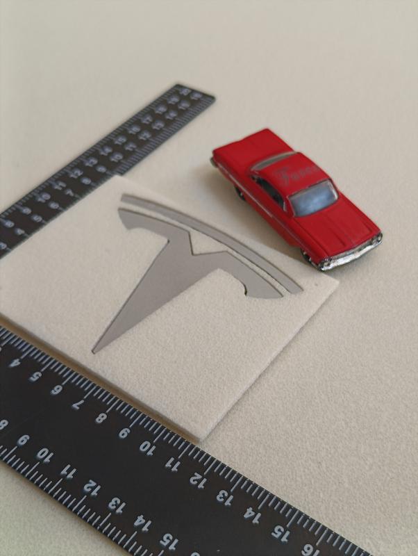 Tesla Model 3 S X Y Logo 3M 3D Gri Rozet Amblem