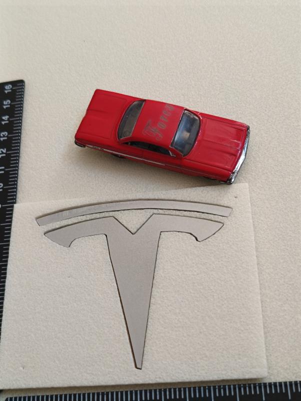 Tesla Model 3 S X Y Logo 3M 3D Gri Rozet Amblem