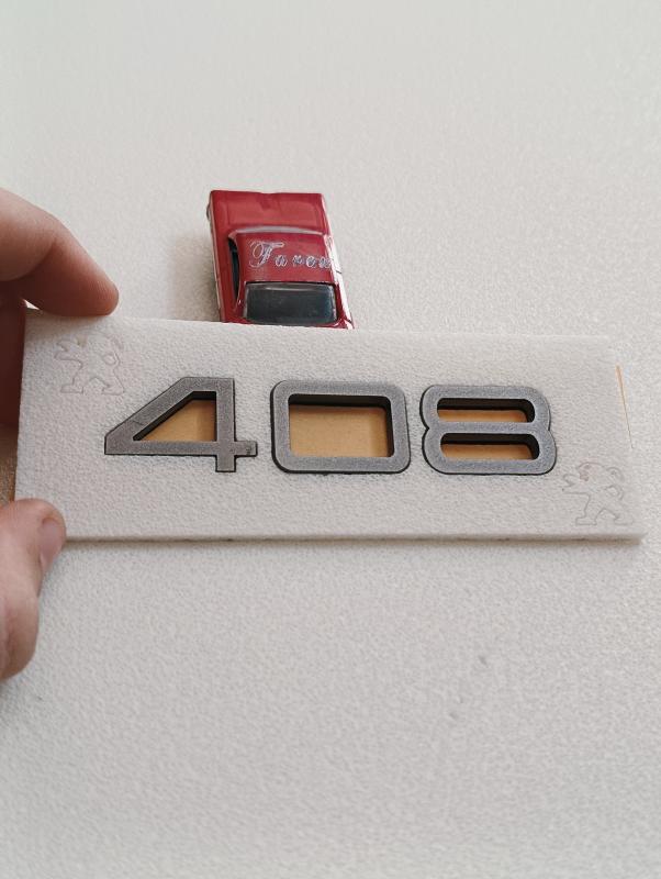 408 Yeni Nesil Gri Bagaj Yazısı 3M 3D ABS