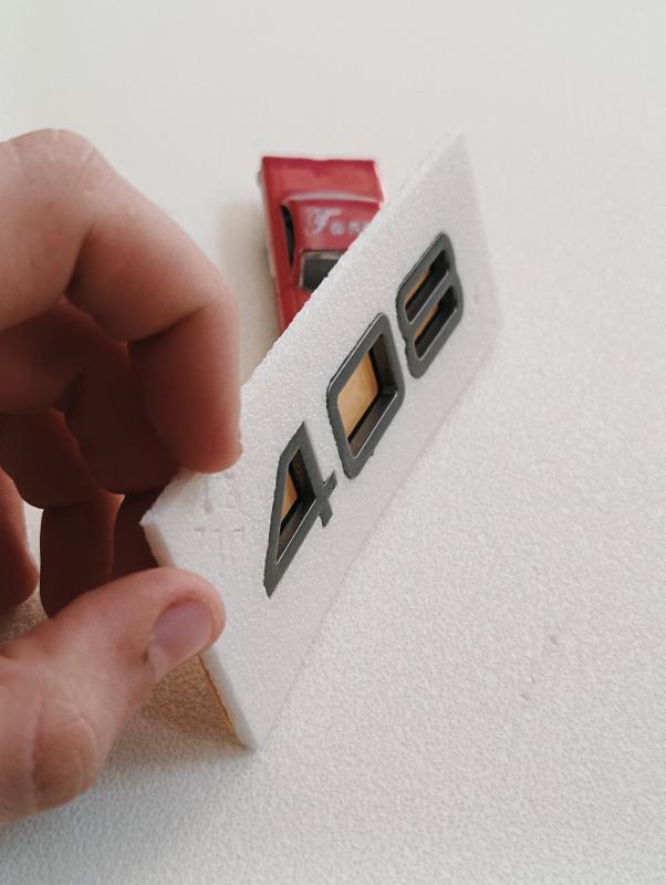 408 Yeni Nesil Gri Bagaj Yazısı 3M 3D ABS
