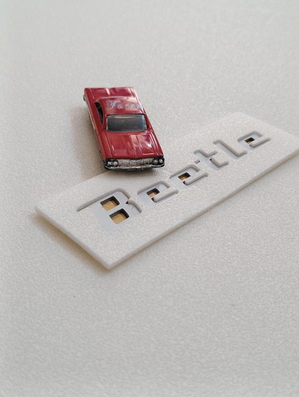Beetle Bagaj Yazısı Gri 3M 3D ABS