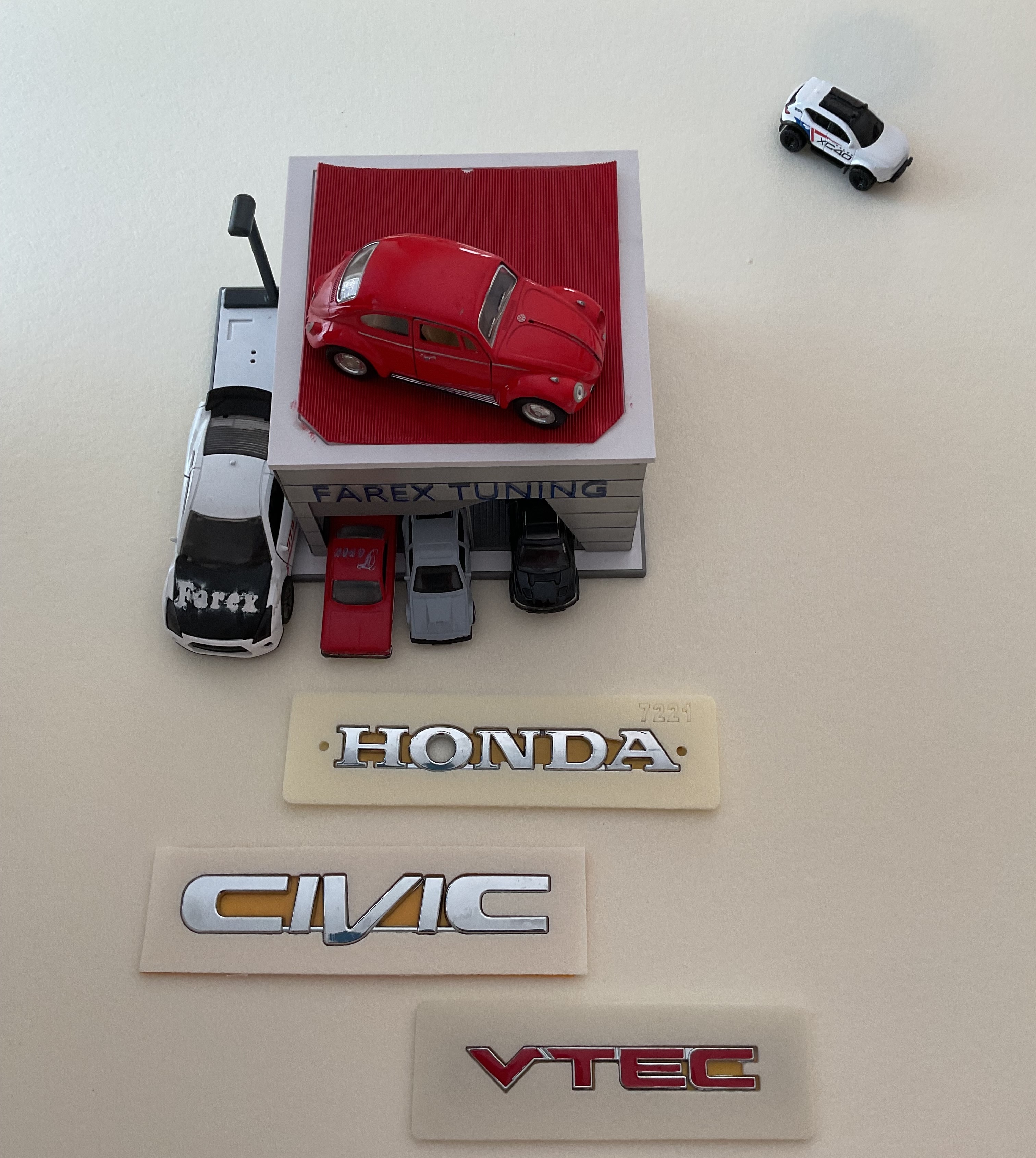 Honda-Civic Krom ve Vtec (Kırmızı) Bagaj Yazısı Seti 3’lü 3M 3D ABS