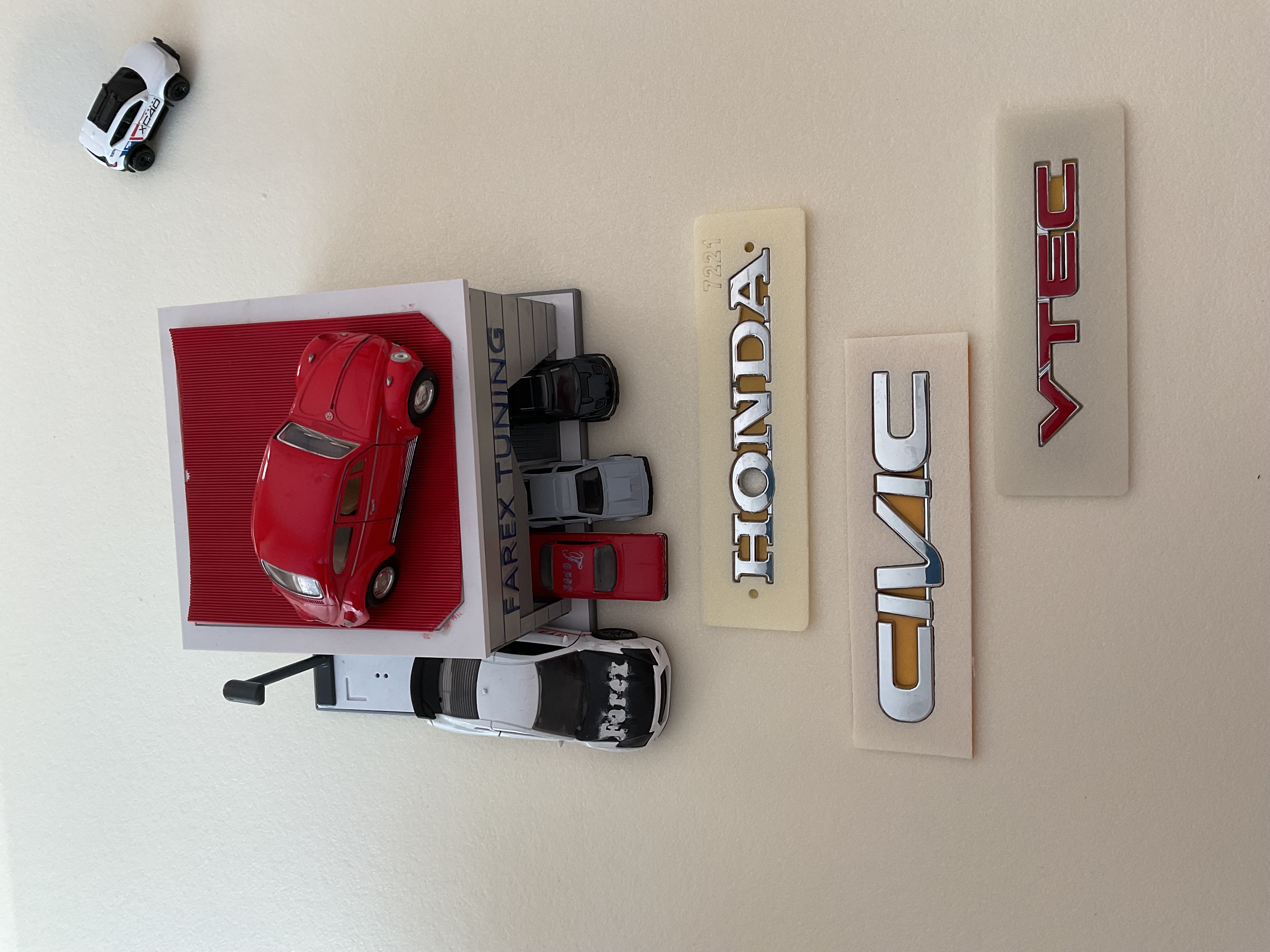 Honda-Civic Krom ve Vtec (Kırmızı) Bagaj Yazısı Seti 3’lü 3M 3D ABS