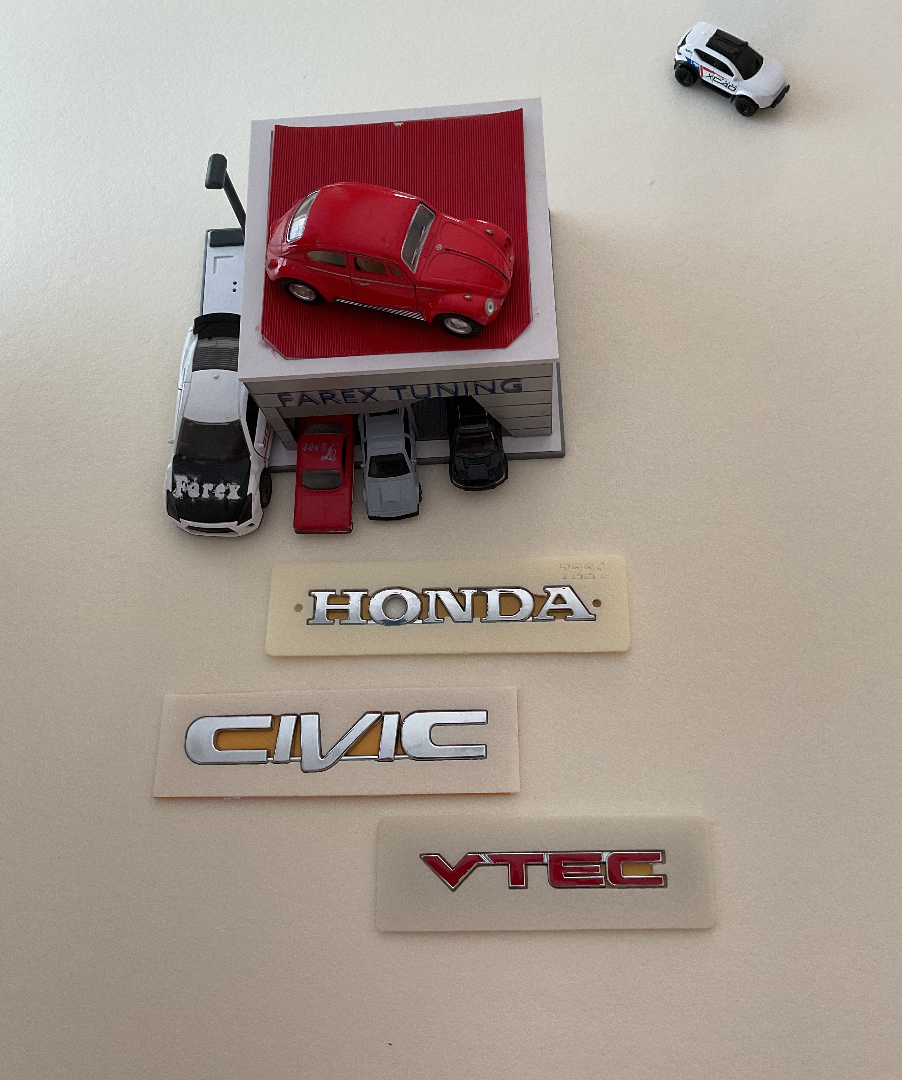 Honda-Civic Krom ve Vtec (Kırmızı) Bagaj Yazısı Seti 3’lü 3M 3D ABS