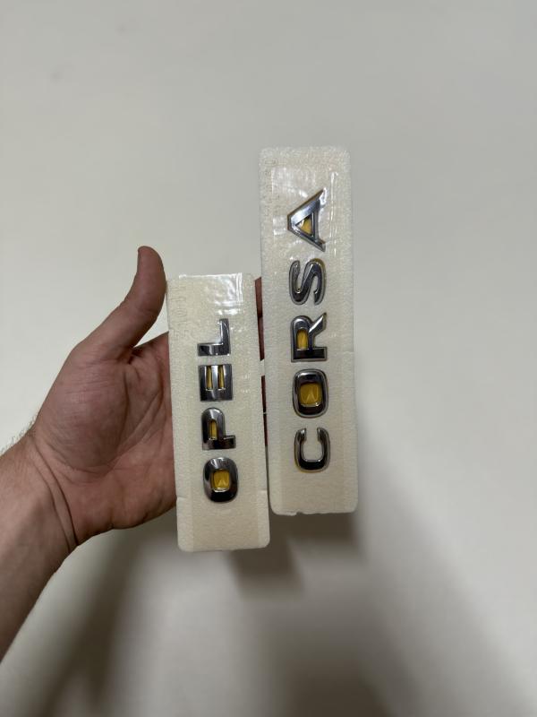 Opel ve Corsa Krom Bagaj Yazısı Seti 2’li Paket Logo Arma 3M 3D ABS