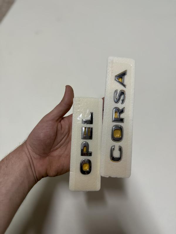 Opel ve Corsa Krom Bagaj Yazısı Seti 2’li Paket Logo Arma 3M 3D ABS