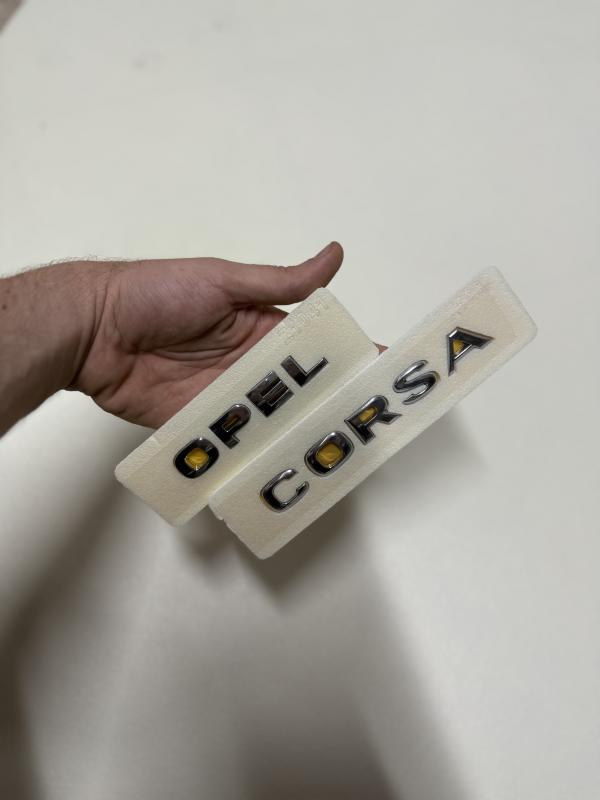 Opel ve Corsa Krom Bagaj Yazısı Seti 2’li Paket Logo Arma 3M 3D ABS