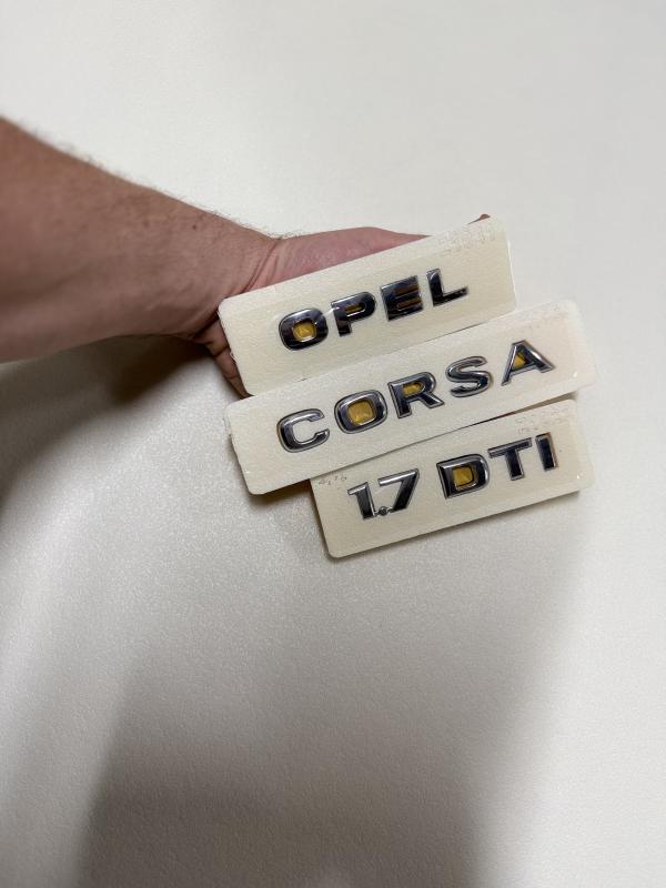 Opel-Corsa ve 1.7 DTI Krom Bagaj Yazısı Seti 3’lü Paket Logo Arma 3M 3D ABS