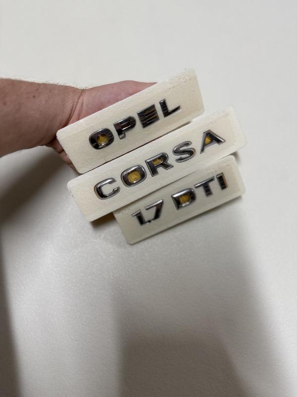 Opel-Corsa ve 1.7 DTI Krom Bagaj Yazısı Seti 3’lü Paket Logo Arma 3M 3D ABS