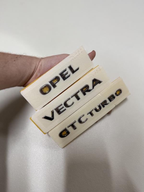 Opel-Vectra ve GTC Turbo Krom Bagaj Yazısı Seti 3’lü 3M 3D ABS